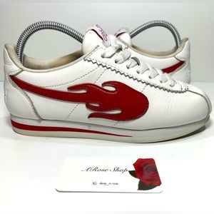 YG 4Hunnid The Flame Block Runner White/Red Shoes Size: 6 M